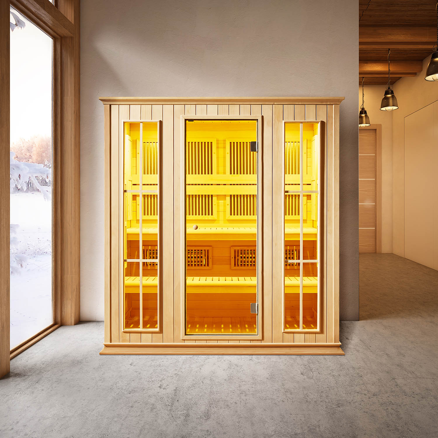 Инфракрасная сауна Mexda WS-1704SR красный кедр 2000*1500*2100 (рис.1)