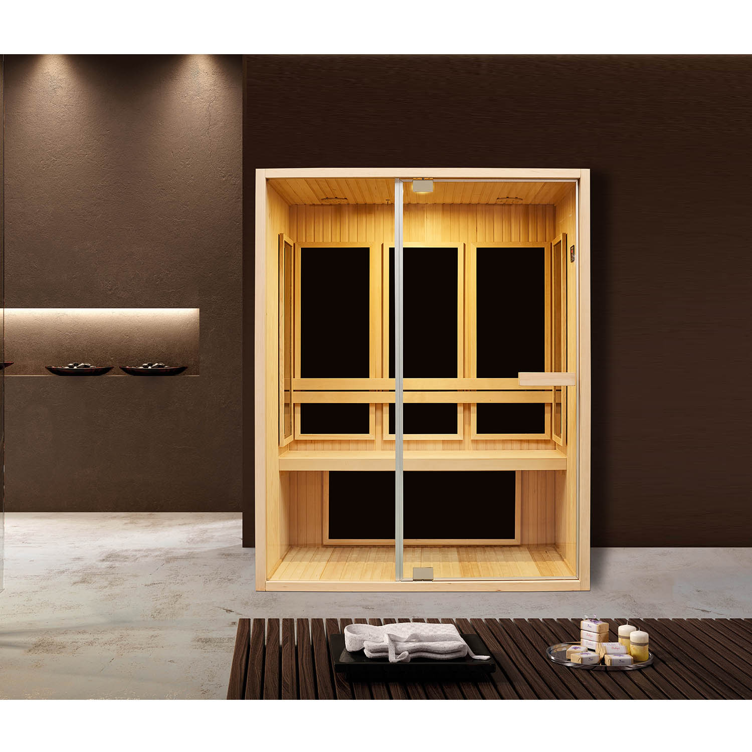 Инфракрасная сауна Mexda WS-1807 красный кедр 1500*1000*1900 (рис.1)